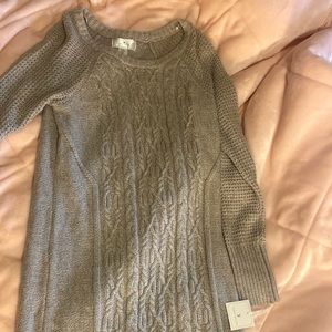 Cable knit long sweater
